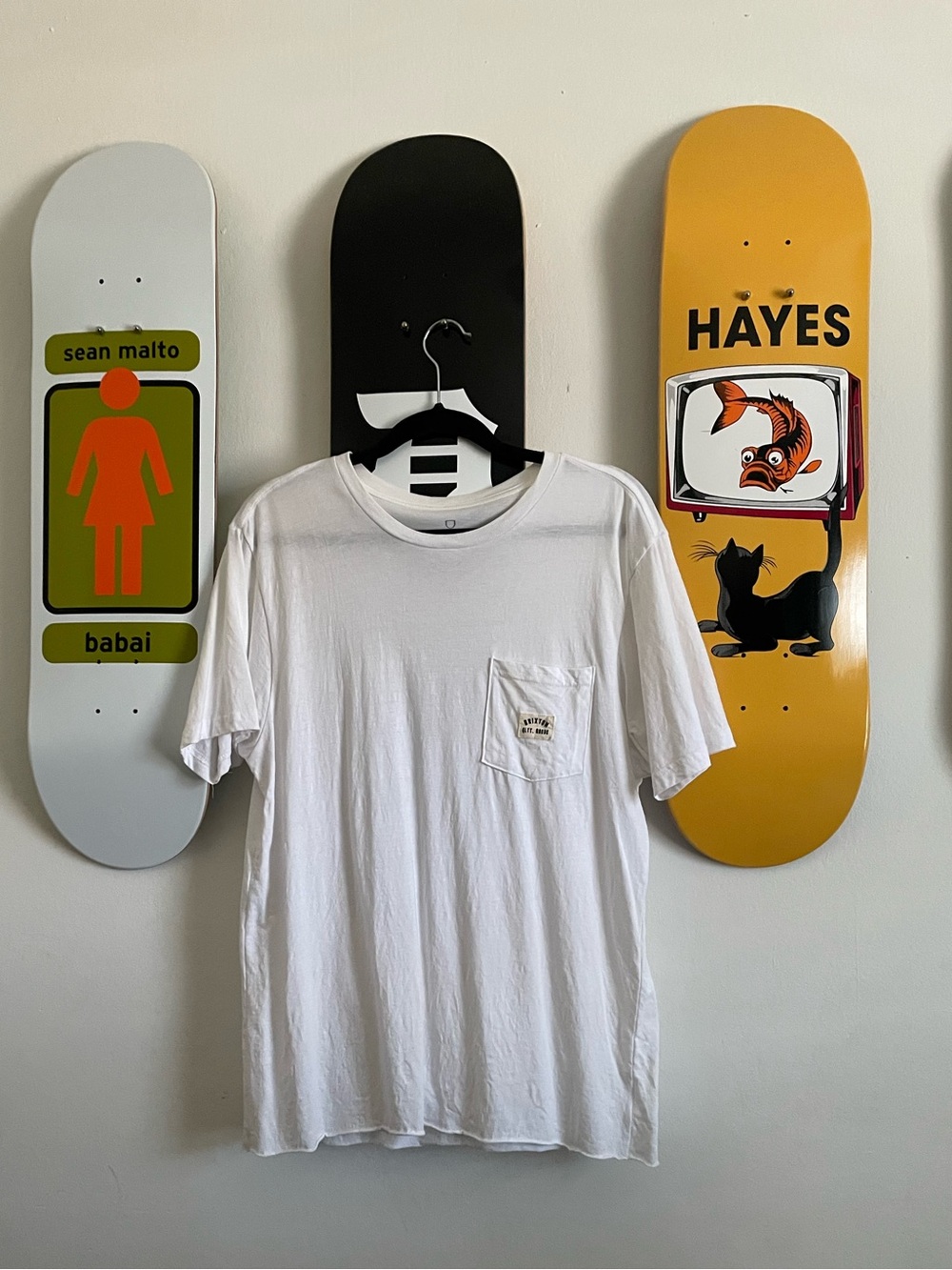 3/$15 Brixton White Short-Sleeve Pocket Tee